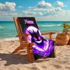 Personalized customized proof beach towel with Pokémon Gengar pattern - soft, absorbent,quick-drying,perfect swimming,camping&bathing