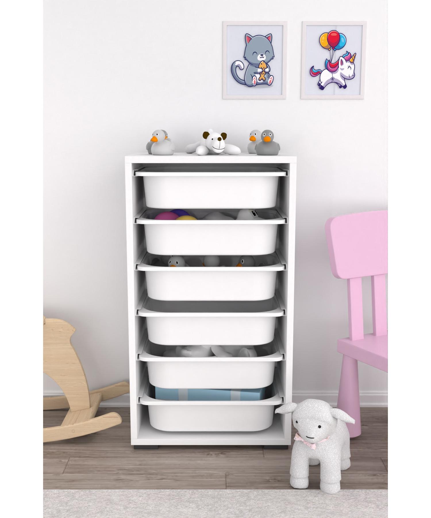 

Кухонный шкаф 6 корзин Многоцелевой шкаф с белой корзиной