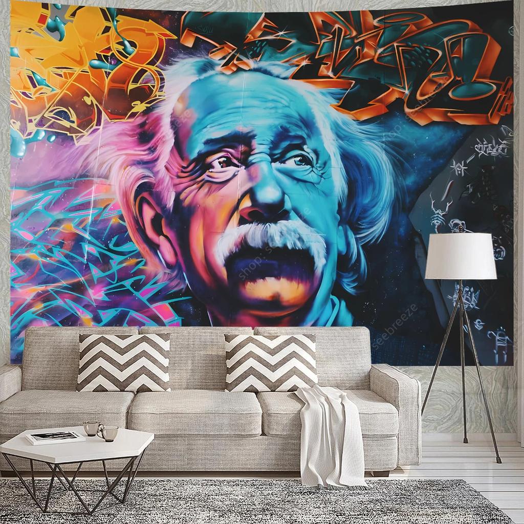 Vibrant Graffiti Portrait Tapestry Colorful Urban ArtModern Street CultureUnique Wall Art for Bedroom  Street Art Lover Gift