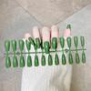 24pcs/set DIY Quick Nails Solid Color Glossy Long Ballet False Nails Multicolor Strips Finished Wear Nail Art
