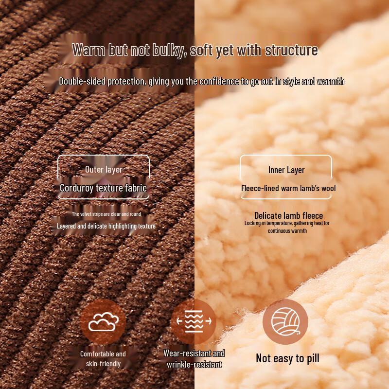 Baleno Men's Corduroy Fleece-Lined Winter Jacket