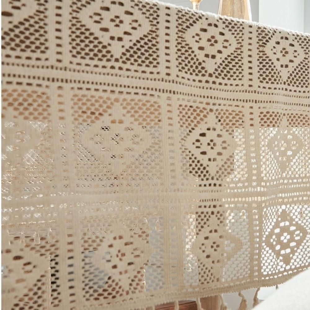 Rechteckige Ausgestanzte Tischdecke Kariertes Muster Staubabweisend Retro Tischdecke Rutschfest Staubdicht Spitze Tischdecke