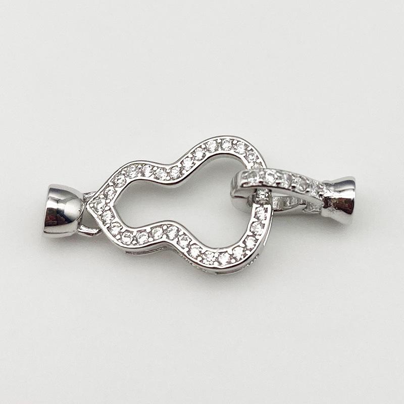 S925 Sterling Silver Diamond-Inlaid Gourd Pearl Necklace with Universal DIY Clasp 925 Silver