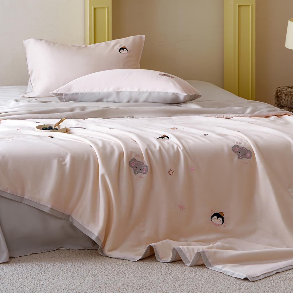 Cute Embroidered Lyocell Tencel Soy Fiber Washable Machine Washable Summer Cool Quilt - Party