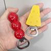 1Pcs Cute Beer Opener Kawaii Candied Haws Cheese Refrigerator Magnets Home Decor Kitchen Gadgets Cute Bottle Opener Key Chain