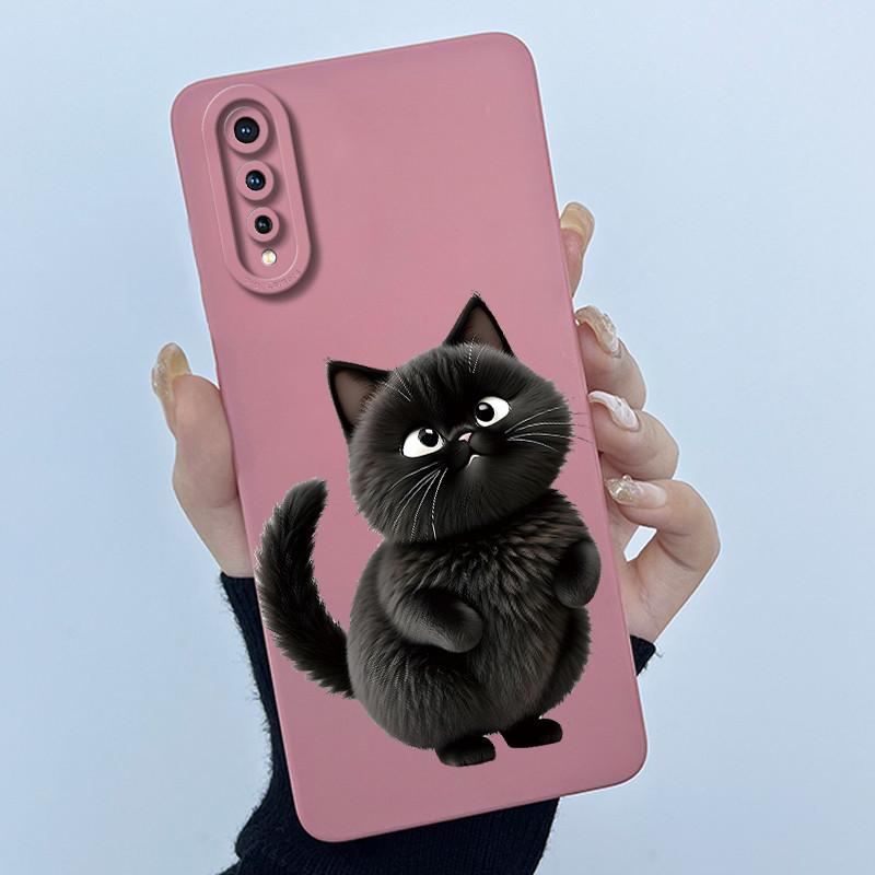 New For Vivo S1 1907 Case Lovely Cartoon Cat Liquid Silicone Soft TPU Shockproof Back Cover For Vivo V17 Neo VivoS1 Phone Case
