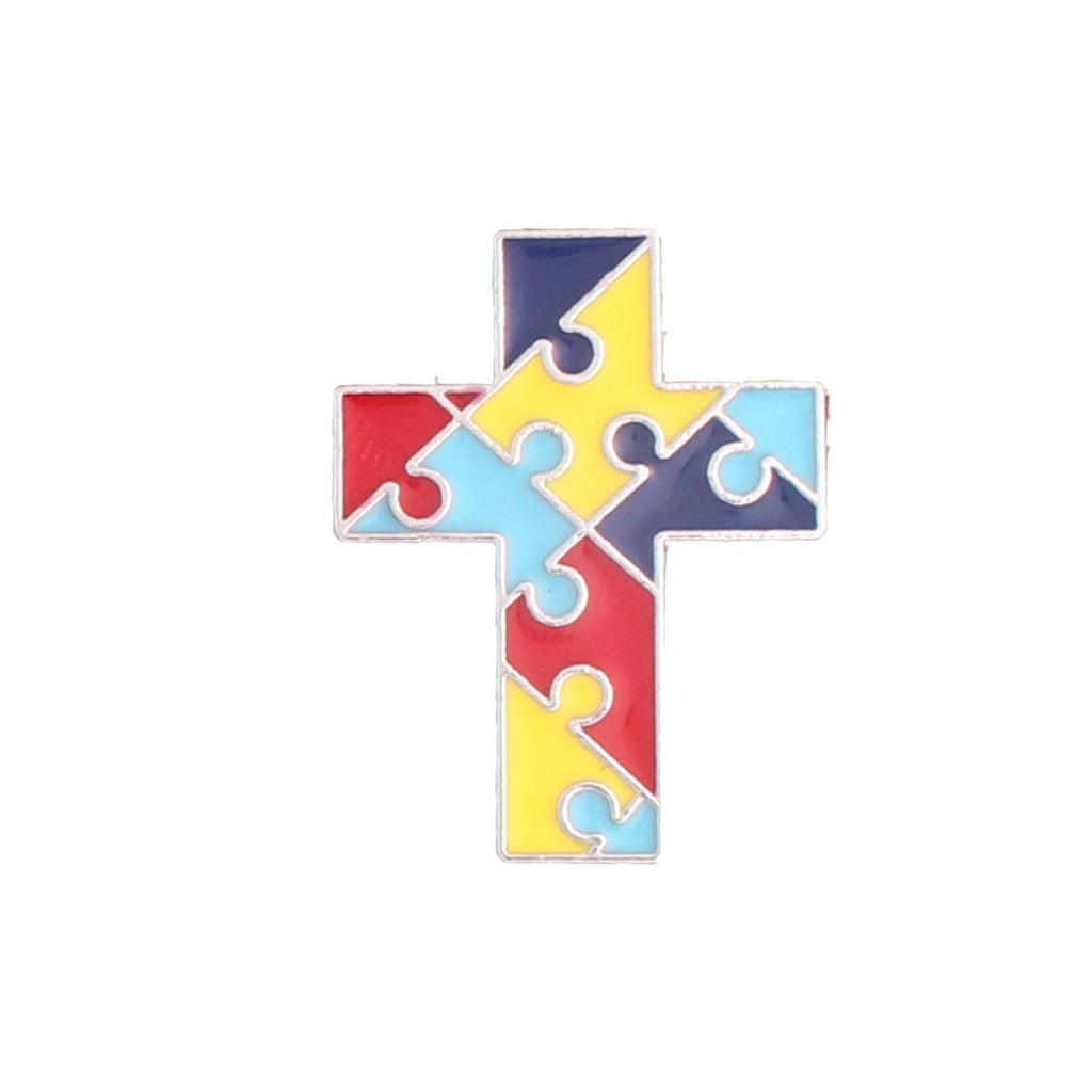 Zinc Alloy Colored Puzzle Badge - Creative Personality Brooch, High-Value Niche Jewelry Accessory