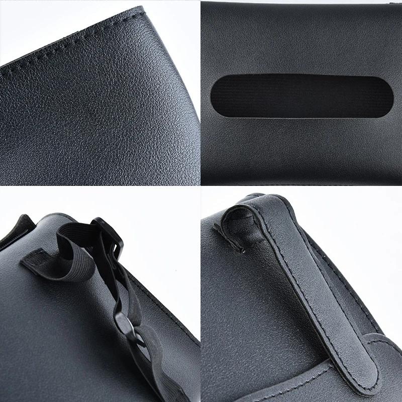 Car Visor Tissue Holder PU Leather Hanging Paper Towel Clip Napkin Holder Backseat Tissue Case Auto Interior Accessories