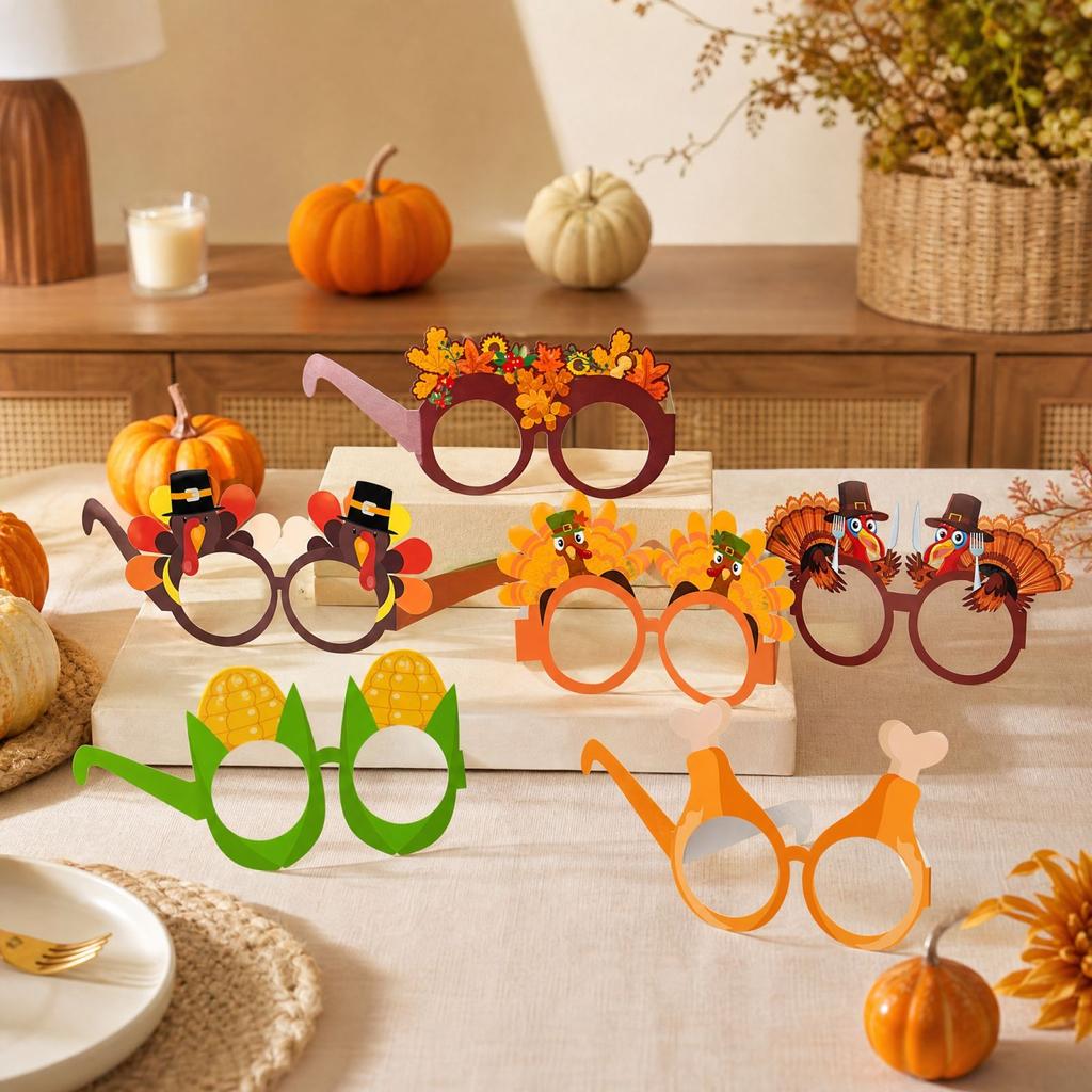 Thanksgiving Party Glasses Funny Novelty Eyewear for Holiday Celebrations