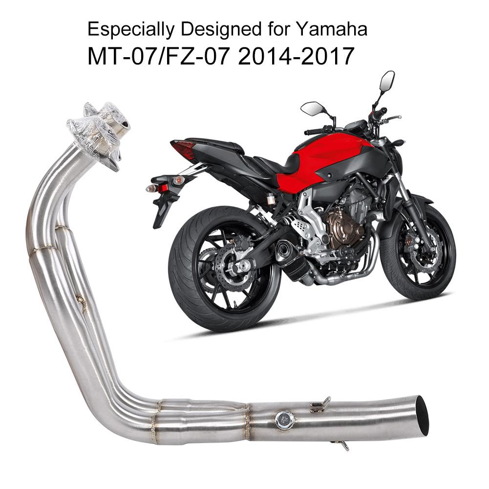 Motorcycle Full Exhaust System Vent Front Pipe Link for Yamaha MT 07 FZ 07 2014 2017(Straight)