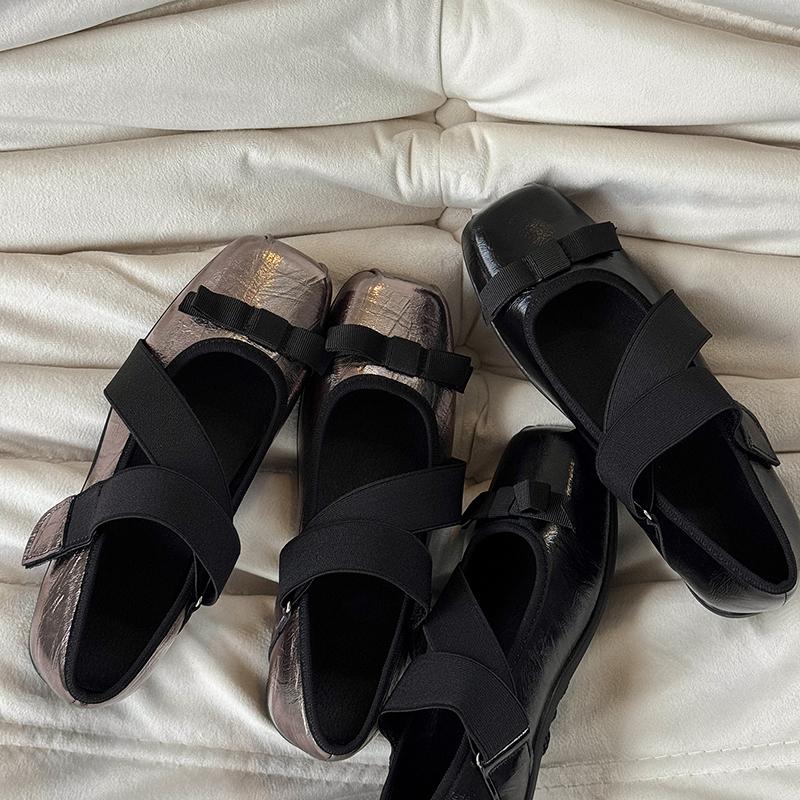 French Style Retro Bow Mary Jane Shoes Women's Outer Wear Spring 2025 New Style Ballet Style Shoes