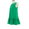 Women Summer Sleeveless Solid Round Neck Fold Casual Dress Female Outdoor Vacation Party Mini Dress