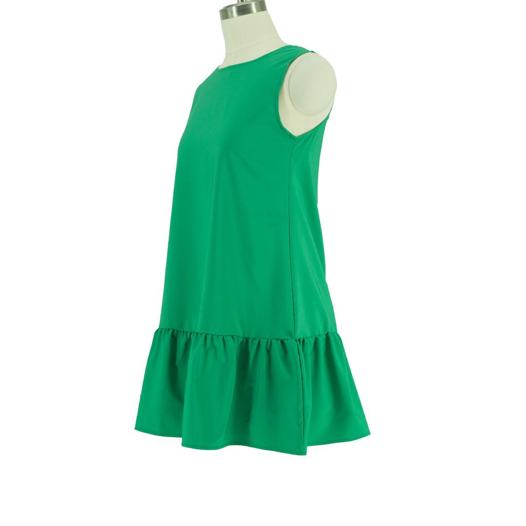 Dámské letní šaty bez rukávů s kulatým výstřihem, s kulatým výstřihem, ležérní šaty, dámské, venkovní, prázdninové párty minišaty