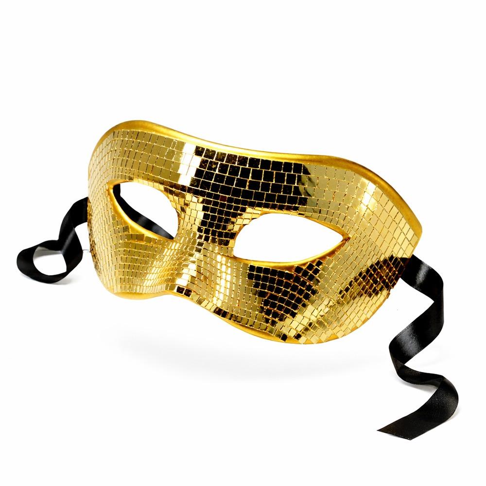 

Disco Bright Ball Glitter Face Mask Mirror Eye Covers Silver Masquerade Mask Party Props Eye Mask for Women Men Party Prom золотой