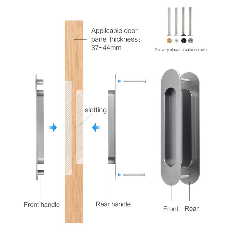 Black Sliding Barn Door Handle Invisible Pull Recessed Handle White Finger Flush Pulls For Closet Pocket Embedded Handle