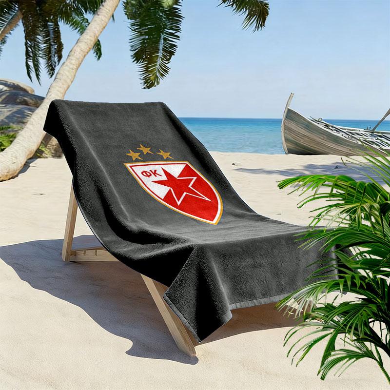 Crvena Zvezda logo Print Beach Towel, Large Soft Quick Dry Towel for Beach Camping Swimming