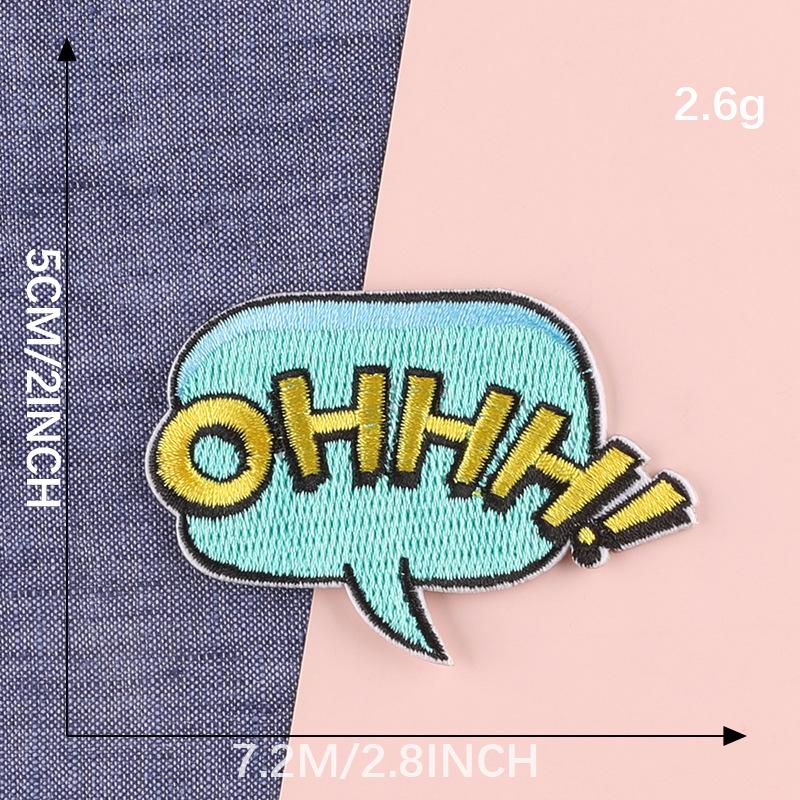 Strawberry Embroidered Alphabet Self-Adhesive Patch Badge for Clothing