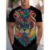 Fashion Men's Crew Neck Short Sleeve 3D Casual Color Printing Casual Short Sleeve Crew Neck T-Shirt