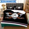 Set Biancheria da Letto 3 Pezzi Squadra di Hockey Anaheim Ducks Stampa 2D (Include 1 Copripiumino + 2 Federe Senza Imbottitura), Decorazione camera da letto, Regalo ventilatore