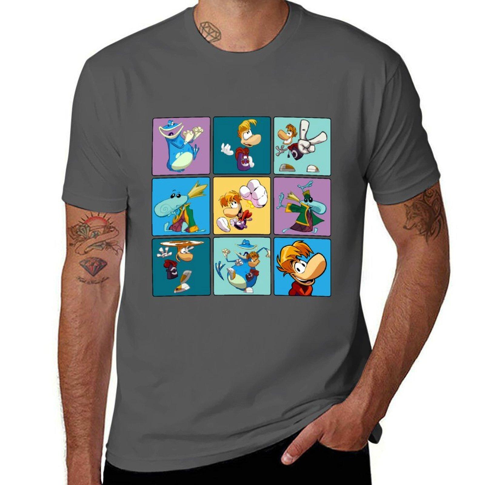 

Rayman Squares TShirt Casual Loose Short Sleeve Tee for Men 4XL