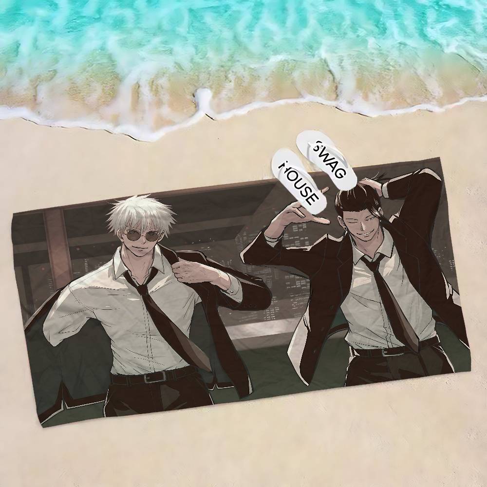 Jujutsu Kaisen Gojo Satoru Mikrofaser Strandtuch Saugfähig Schnelltrocknend Weich Yoga Schwimmen Resort Bergsteigen Handtuch