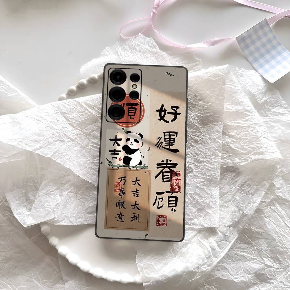 

Cartoon Cute Panda Phone Case For Samsung S 24 Fe 25 Ultra Plus 20 Lite 21 30 22 23 24 22 Ultra 5G Fundas Samsung S24 ULTRA