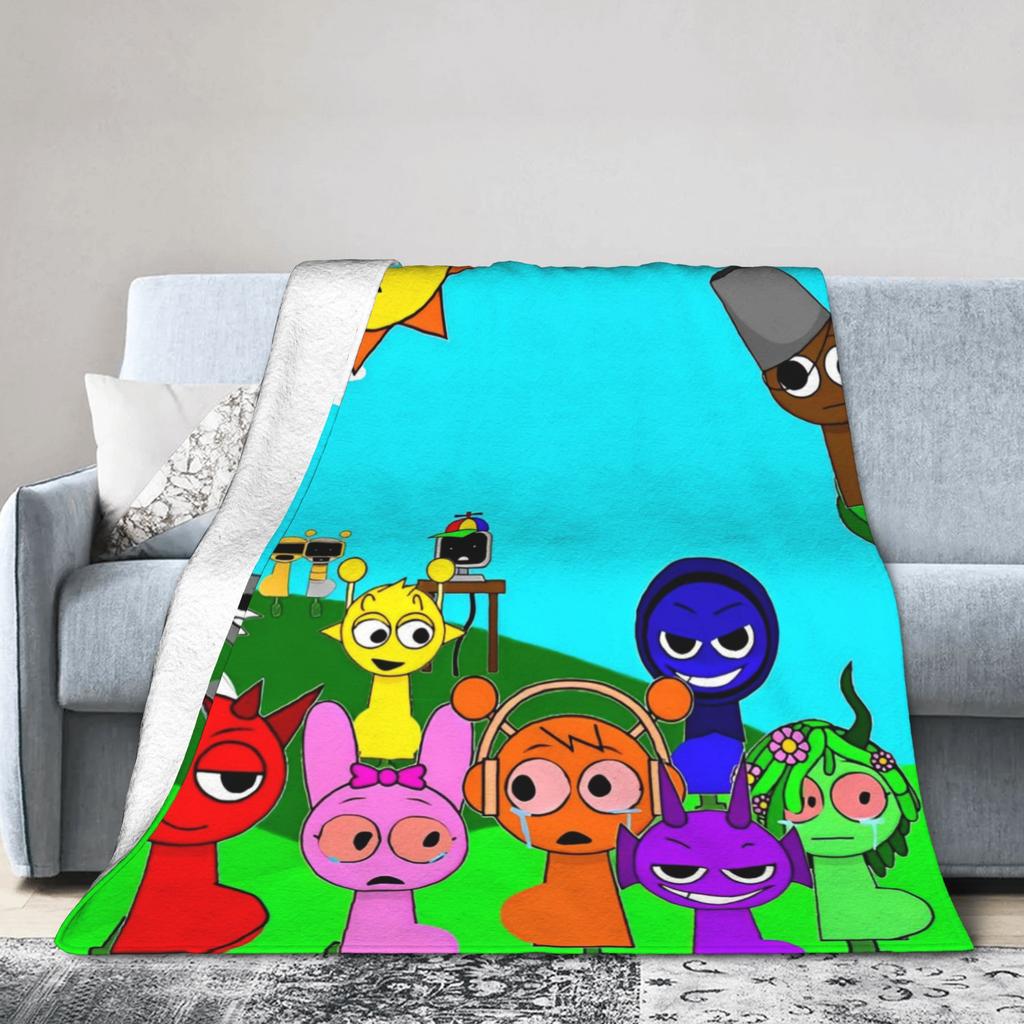 Sprunkis Flannel Blankets Throw Blankets for Bed Sofa Couch 200x150cm Plush Thin Quilt