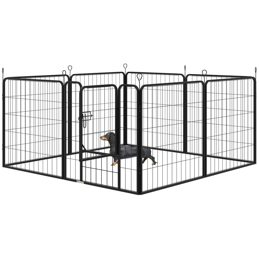 8 Panels Heavy Duty Puppy Playpen, for Small and Medium Dogs, Indoor and Outdoor Use - Black