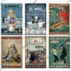 Putuo Decor Funny Cat Vintage Posters Tin Signs Retro Plaque Metal Plate Wall Art Decoration for Home Living Room Pet Shop