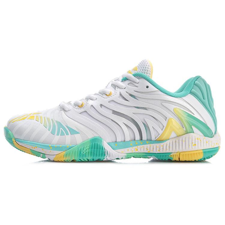 Li Ning Cool Shark Badminton Shoes Women's Low top White/Green AYAR012-1