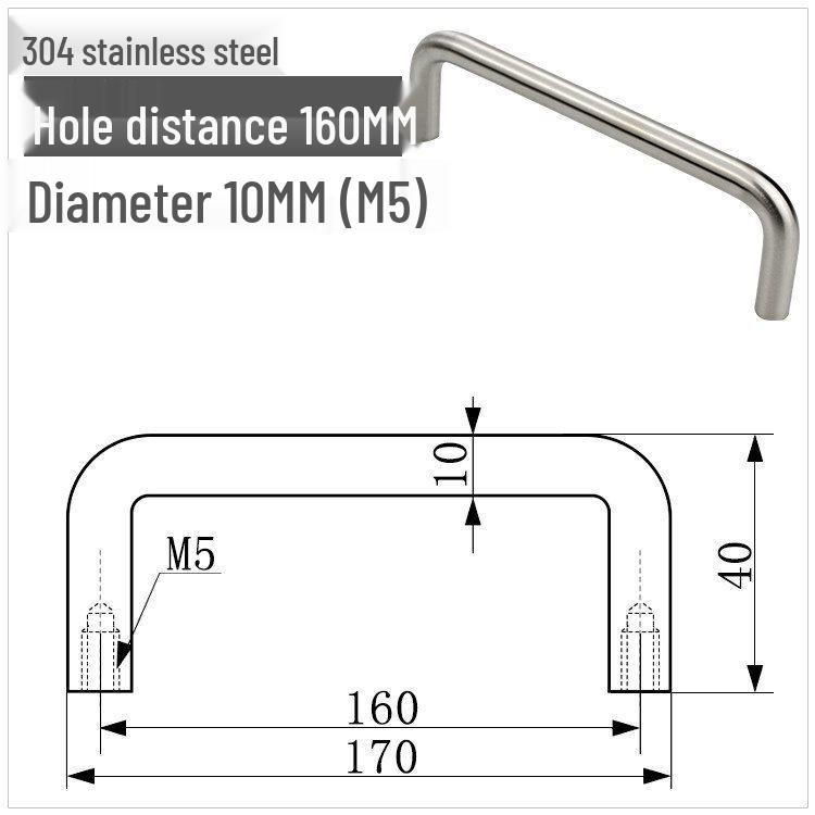 Solid 304 Stainless Steel U-Shaped Cabinet Handle