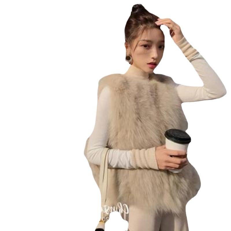 Autumn and Winter New Imitation Fox Fur Imitation Fur Vest Short Fur Vest Thin Plush Jacket