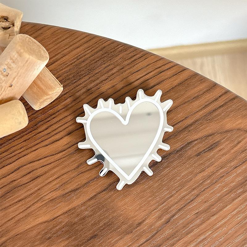 

Simple Love Mirror, Mobile Phone Airbag Bracket, Pasted Desktop Lazy Ring, Portable Makeup Mirror, Decorative Women S Model