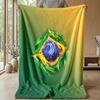 Coperta in Flanella Stampata Calcio Brasile Amica della Pelle Calda Decorativa Plaid per Divano Letto Interno Uso Quotidiano