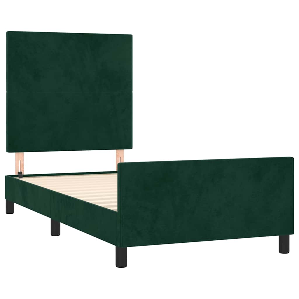 Bed Frame without Mattress Dark Green 90 x 200 cm Velvet