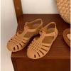 Fashion Retro Woven Roman Sandals Women's Summer Korean Sle Fairy Wind Flat Bot Jelly Oes Beach Oes Breathable Open Toe