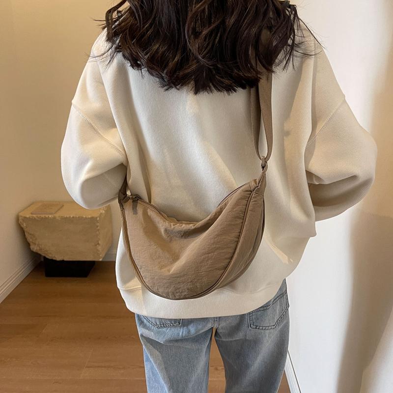 Small Bag Women's Simple All-Match Satchel Shoulder Bag Crossbody Dumpling Bag for Travel