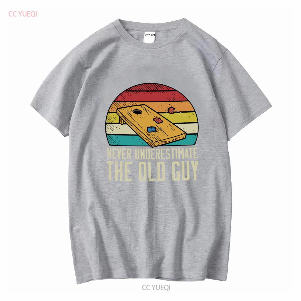 Cornhole T Shirt Corn Hole Team Player Old Guy long or short sleeves vintage Washed Comfortable Soft Unisex Casual