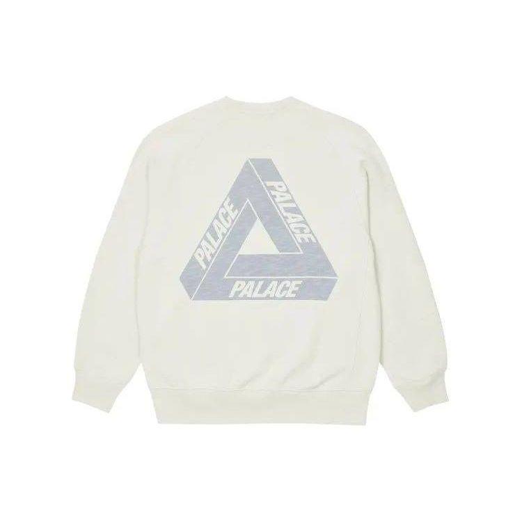 Palace FW22 Logo-Print Crewneck Long Sleeve Sweatshirt Men Tops Milk-White P23CS141