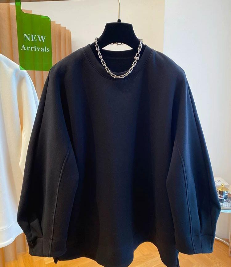 

Женский свитшот большого размера с круглым вырезом и длинными рукавами, весенне-осенний, свободный, в стиле кэжуал, худи оверсайз, топ, черный, белый, пуловер XXXXL чёрный