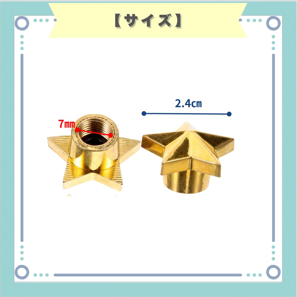 Ideastore Luftventilkappe Reifenluftventil Stern Stern 4er Set (Schwarz)