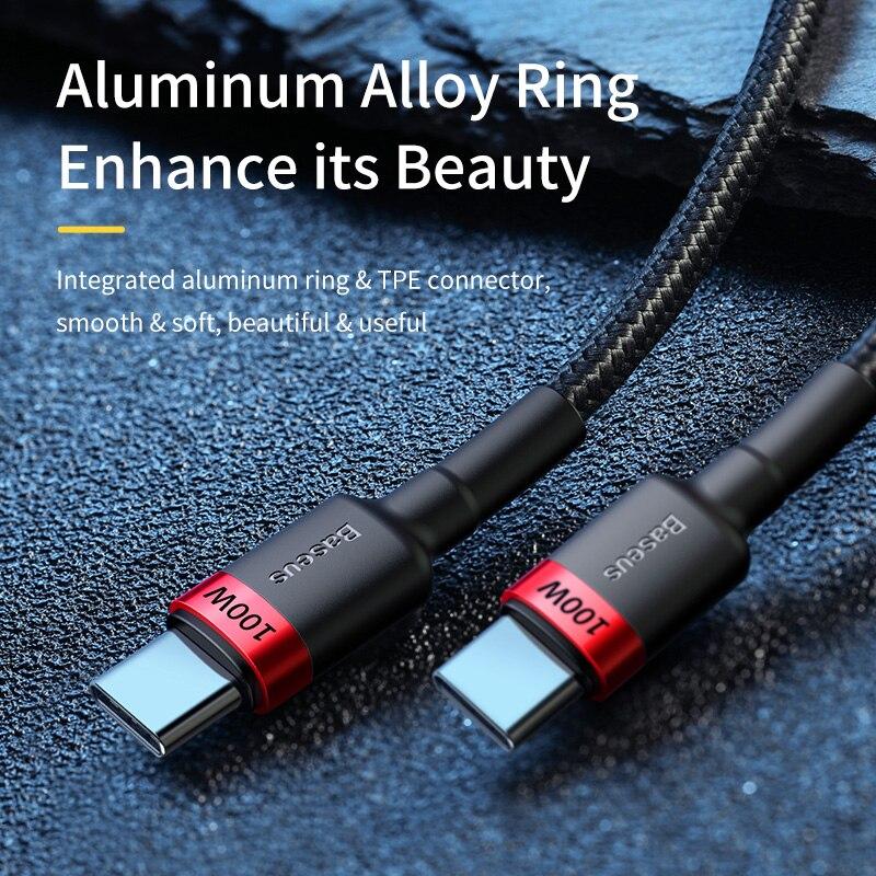 Baseus USB Typ C zu USB C Kabel Für 17 16 100W/5A PD Schnelllade-Ladekabel Für Macbook Samsung Typ-C Kabel