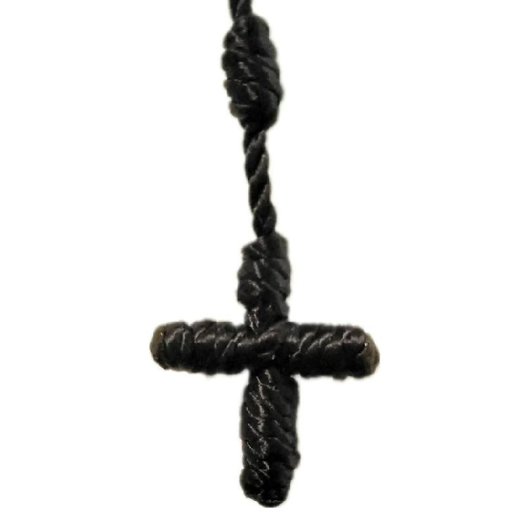 Multipurpose Hand Knotted Crossing Rosary Necklace Sturdy Cotton Thread Jewelry Accessory for Mindfulness Stylish Outfits
