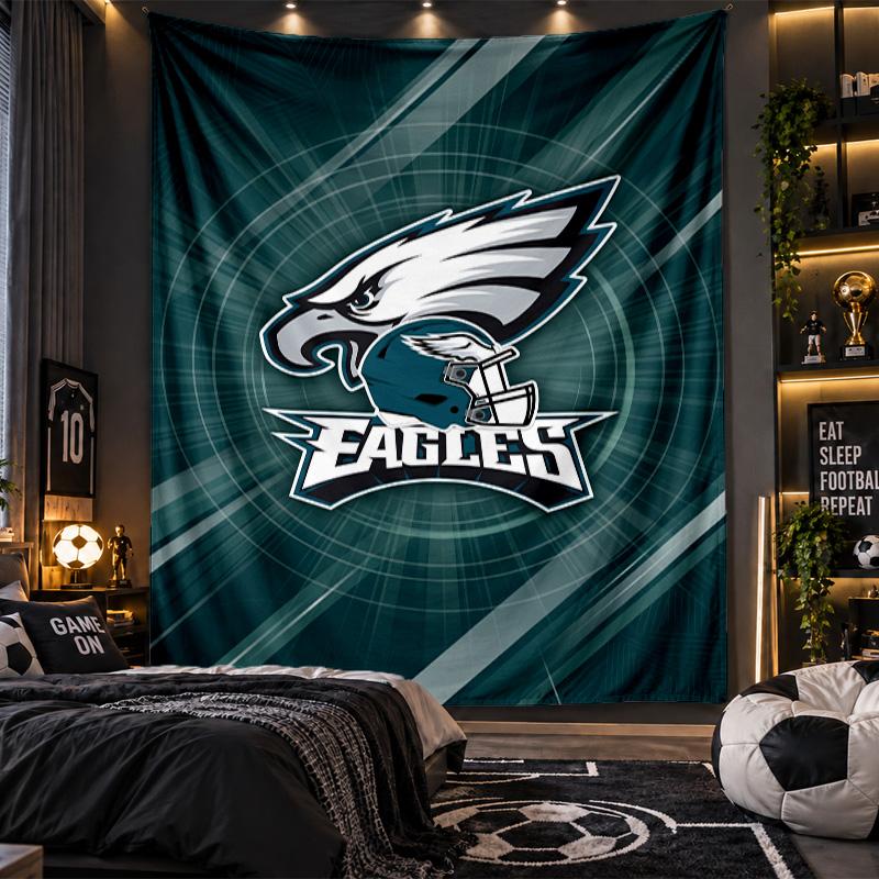 Wall Hanging Tapestry Philadelphia Eagles Print Cloth for Living Room Bedroom Home Decor