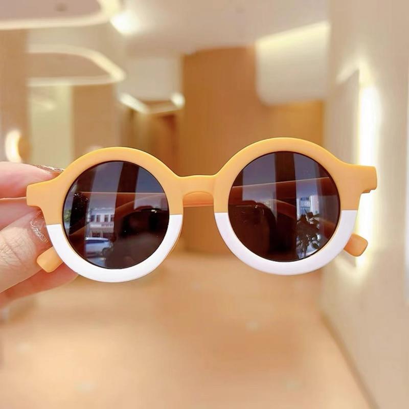 New Splicing Colour Round Cute Kids Sunglasses UV400 Boy Girls 1-7 Years Old Lovely Baby Sun Glasses Children