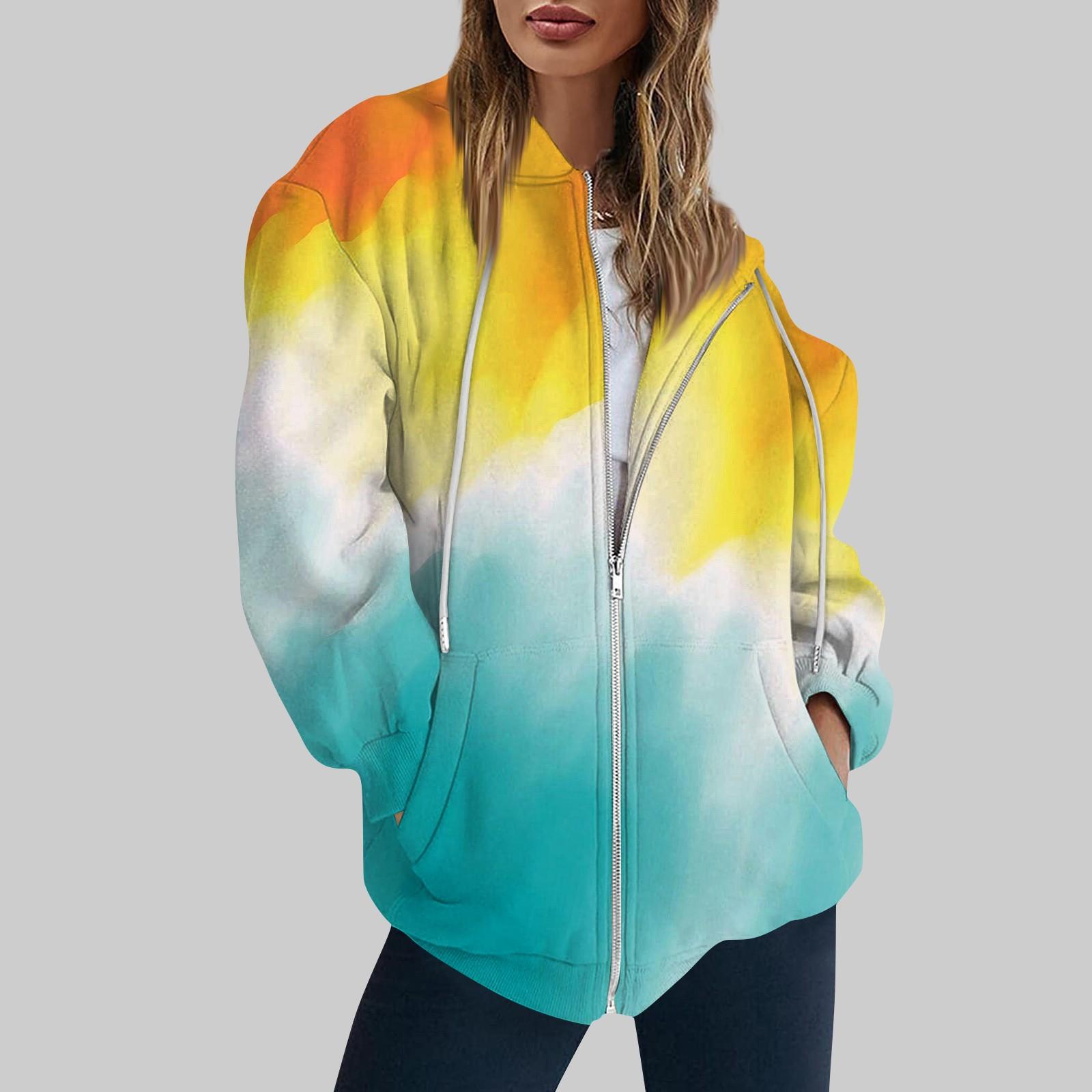 Женская модная повседневная толстовка с принтом и длинным рукавом с карманом — фото 10