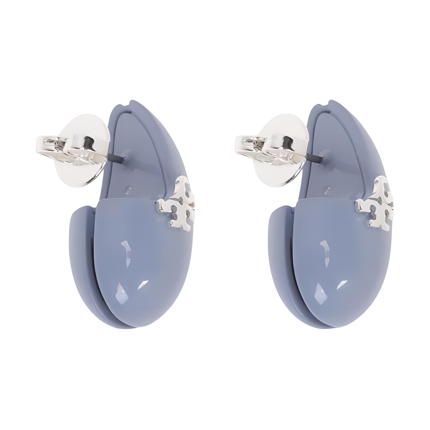 Tory Burch Cornflower Blue Brass Enamel Earrings Women earrings 169537415 F,Blue