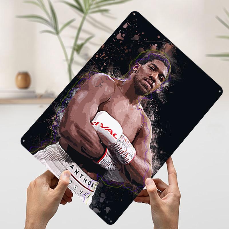 Anthony Joshua Bedrucktes Poster Personalisierte Wandkunst Retro Vintage Metallblechschilder für Zimmer Bar Zubehör Dekoration Haus Haus