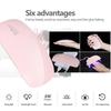 6 LED Mini Mouse Gel Nails 6W Polish Drying Lamp Portable UV Manicure Lamp Home  USB Nail Phototherapy Machine Quick-drying Lamp