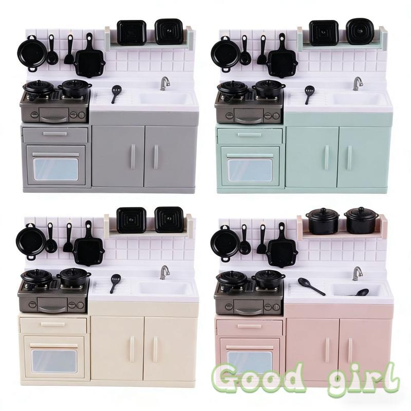 New.1Set Mini Model Stove Kitchen Scene Simulation Children Doll Play Home Toy Ornament Compact Kitchenware Kit For Playtime Fun